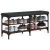 Lavice s botníkem hnědý dub 102 x 32 x 47 cm kompozitní dřevo 835166
