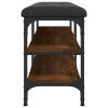Lavice s botníkem hnědý dub 102 x 32 x 47 cm kompozitní dřevo 835166