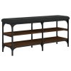 Lavice s botníkem hnědý dub 102 x 32 x 47 cm kompozitní dřevo 835166