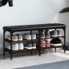 Lavice s botníkem hnědý dub 102 x 32 x 47 cm kompozitní dřevo 835166