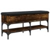 Lavice s botníkem kouřový dub 102 x 32 x 45 cm kompozitní dřevo 835179