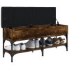 Lavice s botníkem kouřový dub 102 x 32 x 45 cm kompozitní dřevo 835179