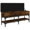 Lavice s botníkem kouřový dub 102 x 32 x 45 cm kompozitní dřevo 835179