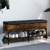 Lavice s botníkem kouřový dub 102 x 32 x 45 cm kompozitní dřevo 835179