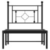 Kovový rám postele s čelem černý 80 x 200 cm 374330
