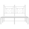 Kovový rám postele s čelem bílý 120 x 190 cm 374385