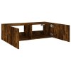 Nástěnná TV skříňka s LED osvětlením kouřový dub 100x35x31 cm 837299