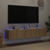 Nástěnné TV skříňky s LED osvětlením 2 ks dub sonoma 80x35x31cm 837286