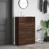 Botník se 2 výklopnými zásuvkami hnědý dub 80 x 34 x 116 cm 3214412