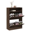 Botník se 2 výklopnými zásuvkami hnědý dub 80 x 34 x 116 cm 3214412