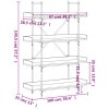 Knihovna se 4 policemi černá 100x33x145,5 cm kompozitní dřevo 837692