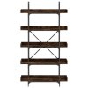 Knihovna s 5 policemi kouřový dub 100 x 33 x 180,5 cm kompozit 837699