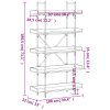 Knihovna s 5 policemi kouřový dub 100 x 33 x 180,5 cm kompozit 837699