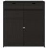 Zahradní úložná skříň černá 105 x 55 x 113 cm polyratan 365563
