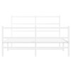 Kovový rám postele s hlavovým a nožním čelem bílý 140 x 190 cm 355432