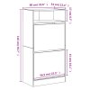 Botník dub sonoma 60 x 34 x 116 cm kompozitní dřevo 840017