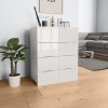Příborník bílý s vysokým leskem 60x35x80 cm kompozitní dřevo 283712