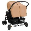 Dvojitý kočárek taupe ocel 10343
