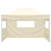 Skládací stan se 3 stěnami 3 x 4,5 m krémový 44972