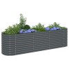 Vyvýšený záhon 320 x 80 x 81 cm pozinkovaná ocel šedý 45522