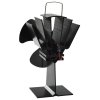 Teplem poháněný ventilátor na kamna 3 lopatky černý 51240