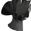 Teplem poháněný ventilátor na kamna 3 lopatky černý 51240