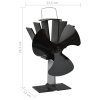 Teplem poháněný ventilátor na kamna 3 lopatky černý 51240