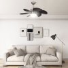 Stropní ventilátor se světlem 76 cm tmavě hnědý 51488