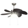 Stropní ventilátor se světlem 76 cm tmavě hnědý 51488