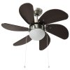 Stropní ventilátor se světlem 76 cm tmavě hnědý 51488