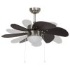Stropní ventilátor se světlem 76 cm tmavě hnědý 51488