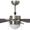 Stropní ventilátor se světlem 76 cm tmavě hnědý 51488