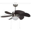 Stropní ventilátor se světlem 76 cm tmavě hnědý 51488