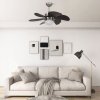 Stropní ventilátor se světlem 76 cm tmavě hnědý 51488