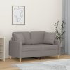 2místná pohovka s polštáři světle šedá 120 cm textil 3200901