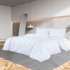 Sada ložního prádla bílá 220 x 240 cm lehké mikrovlákno 136019