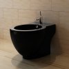 Keramický bidet kruhový s otvorem pro baterii, volně stojící - černý 140666