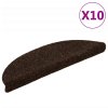 Samolepící nášlapy na schody 10 ks hnědé 56x17x3 cm vpichované 149689