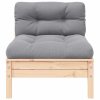 3dílná zahradní sedací souprava a šedé podušky masivní borovice 806681