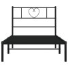 Kovový rám postele s čelem černý 107 x 203 cm 355459
