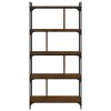 Knihovna s 5 policemi hnědý dub 76x32x158 cm kompozitní dřevo 833944