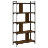 Knihovna s 5 policemi hnědý dub 76x32x158 cm kompozitní dřevo 833944