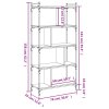 Knihovna s 5 policemi hnědý dub 76x32x158 cm kompozitní dřevo 833944