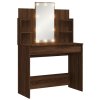 Toaletní stolek s LED osvětlením hnědý dub 96 x 40 x 142 cm 837899