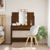 Toaletní stolek s LED osvětlením hnědý dub 96 x 40 x 142 cm 837899