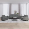 3dílná sedací souprava tmavě šedá textil 3201867