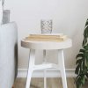 Stolní deska kulatá bílá Ø 30 x 3 cm masivní borové dřevo 833656