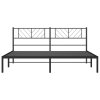Kovový rám postele s čelem černý 193 x 203 cm 372185
