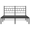 Kovový rám postele s čelem černý 135 x 190 cm 355658