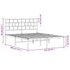Kovový rám postele s čelem černý 135 x 190 cm 355658